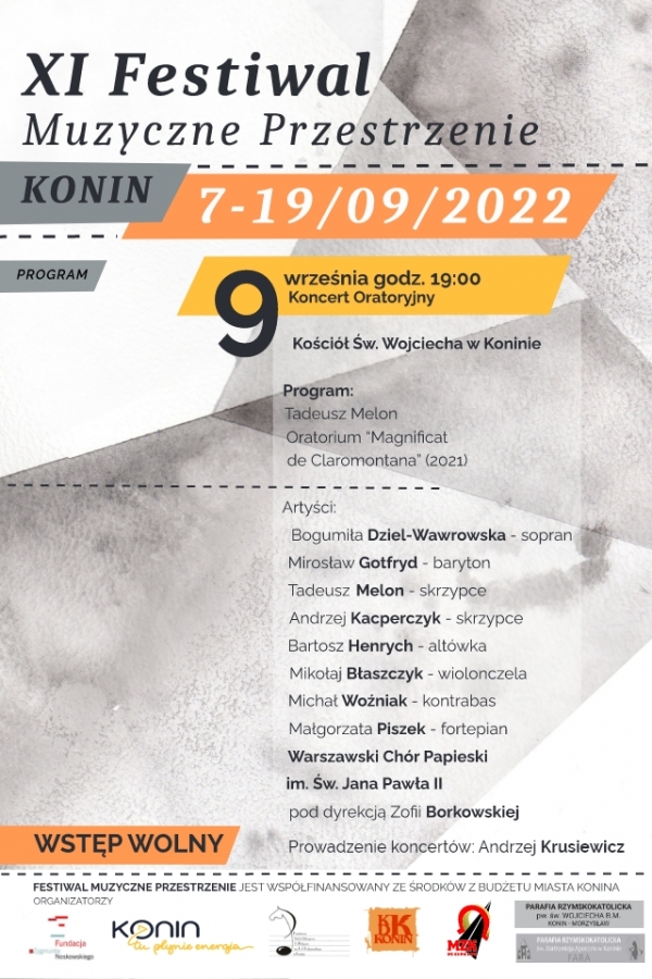 9.09.2022 godz. 19:00 Kościół Św. Wojciecha w Koninie