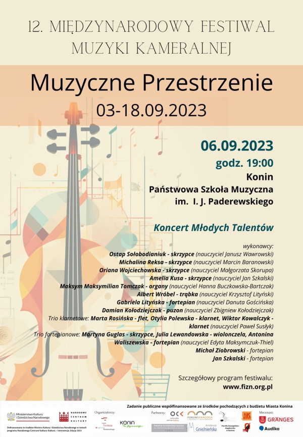 06.09.2023, Konin, Państwowa Szkoła Muzyczna im. I. J. Paderewskiego